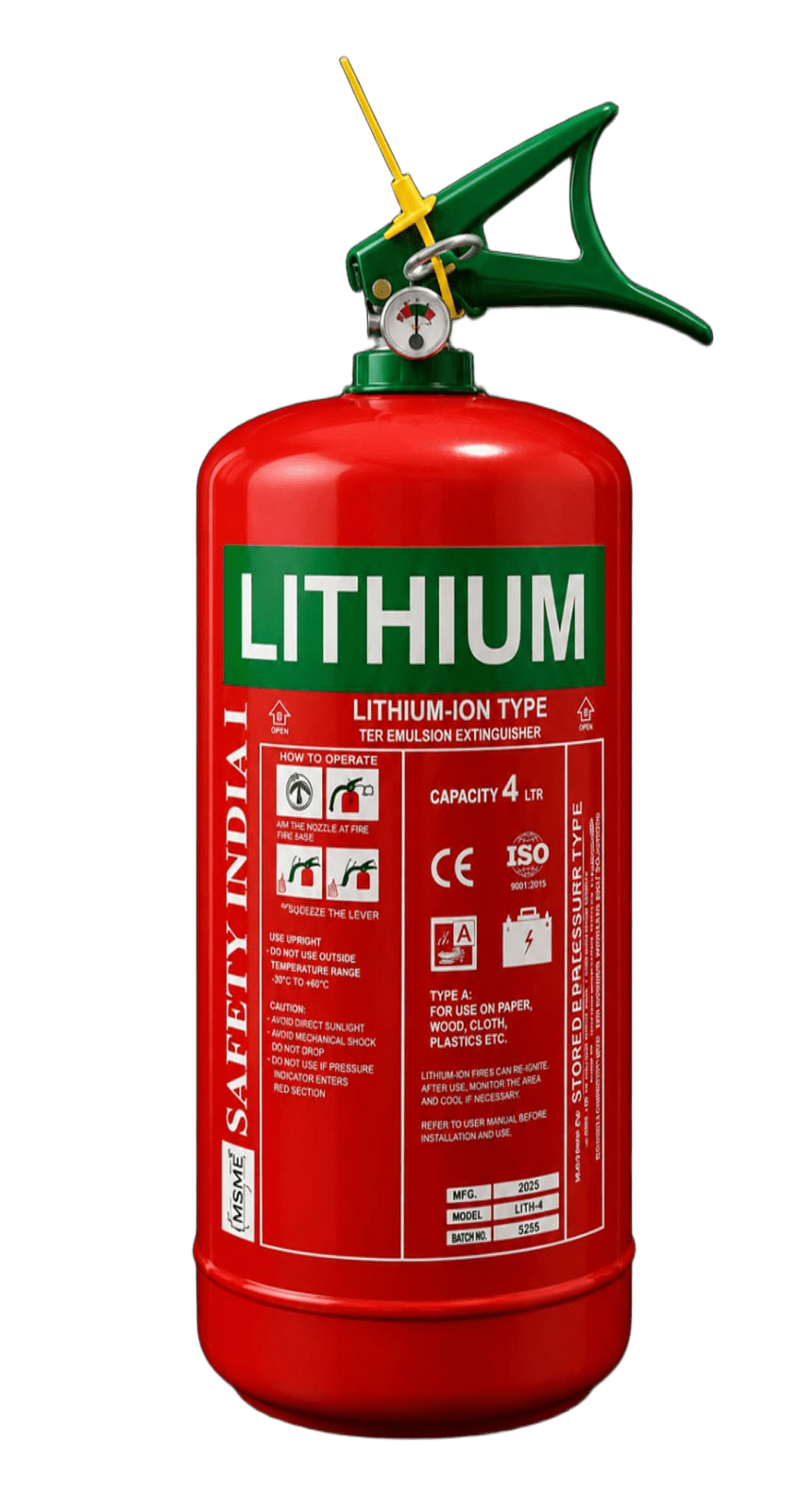 Lithium Battery (Stored Pressure) Fire Extinguisher